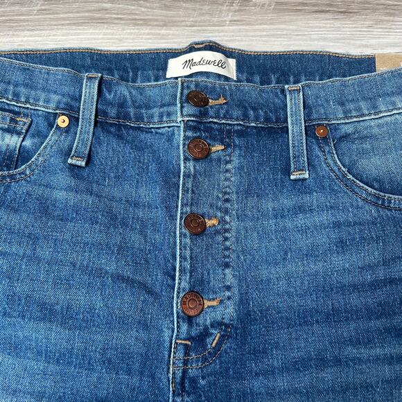 Madewell High-Rise Button-Front Denim Shorts Size 32 Light Wash NWT - Picture 2 of 8